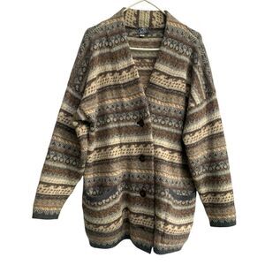 Knight of New Zealand 100% Alpaca Cardigan Sweater Hand Knit Women's Size M